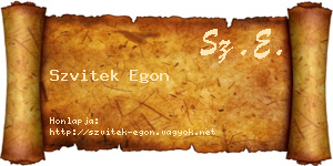 Szvitek Egon névjegykártya